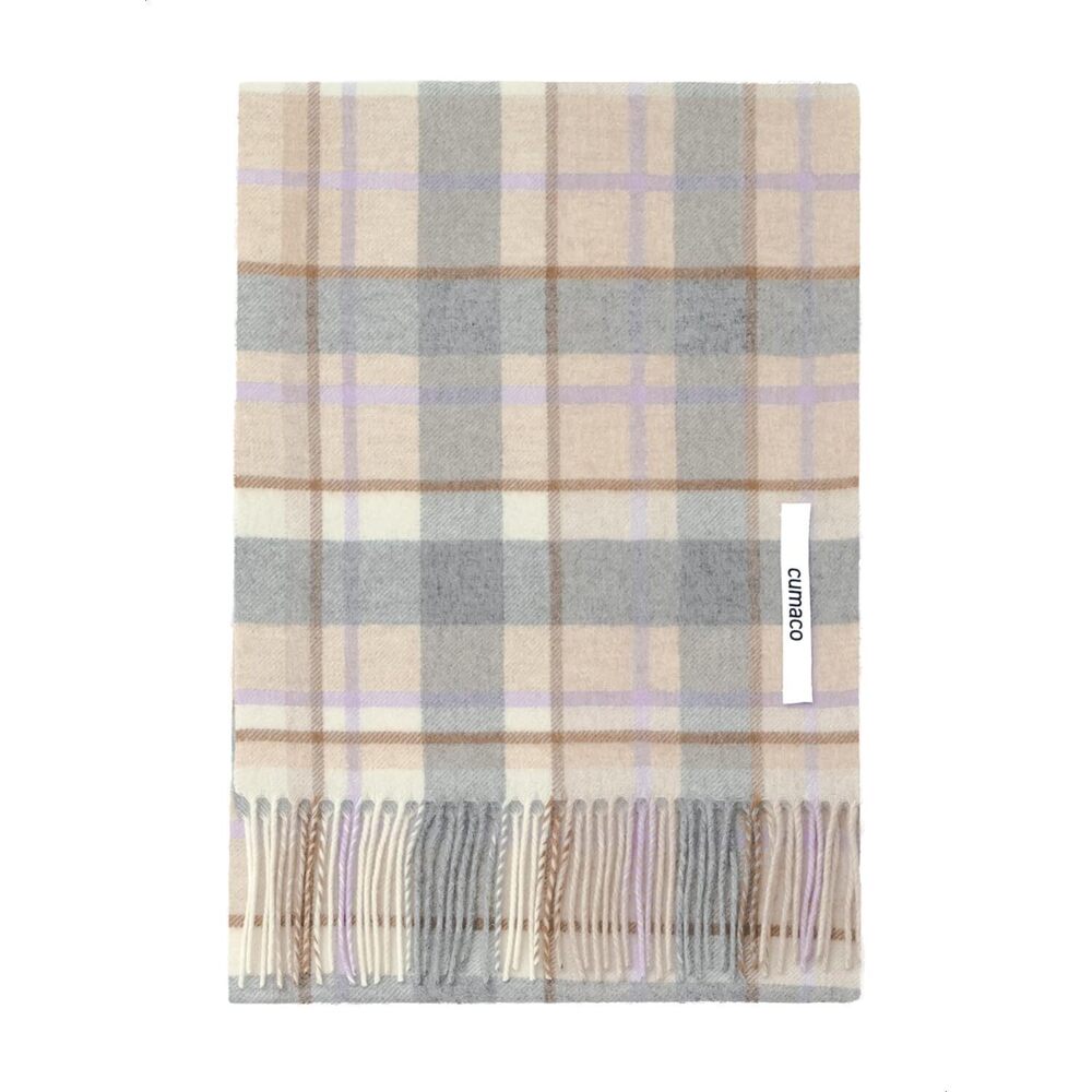 5213 08.lilac Beige Cashmere Scarf Large Thick Ladies